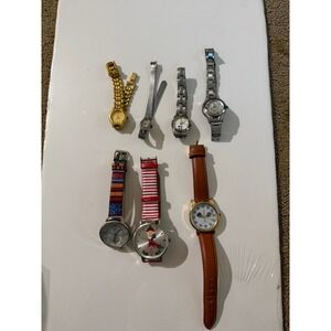 Vintage Novelty Watch Lot 7pc Geneva Tweety Bird Cat Elf *not working